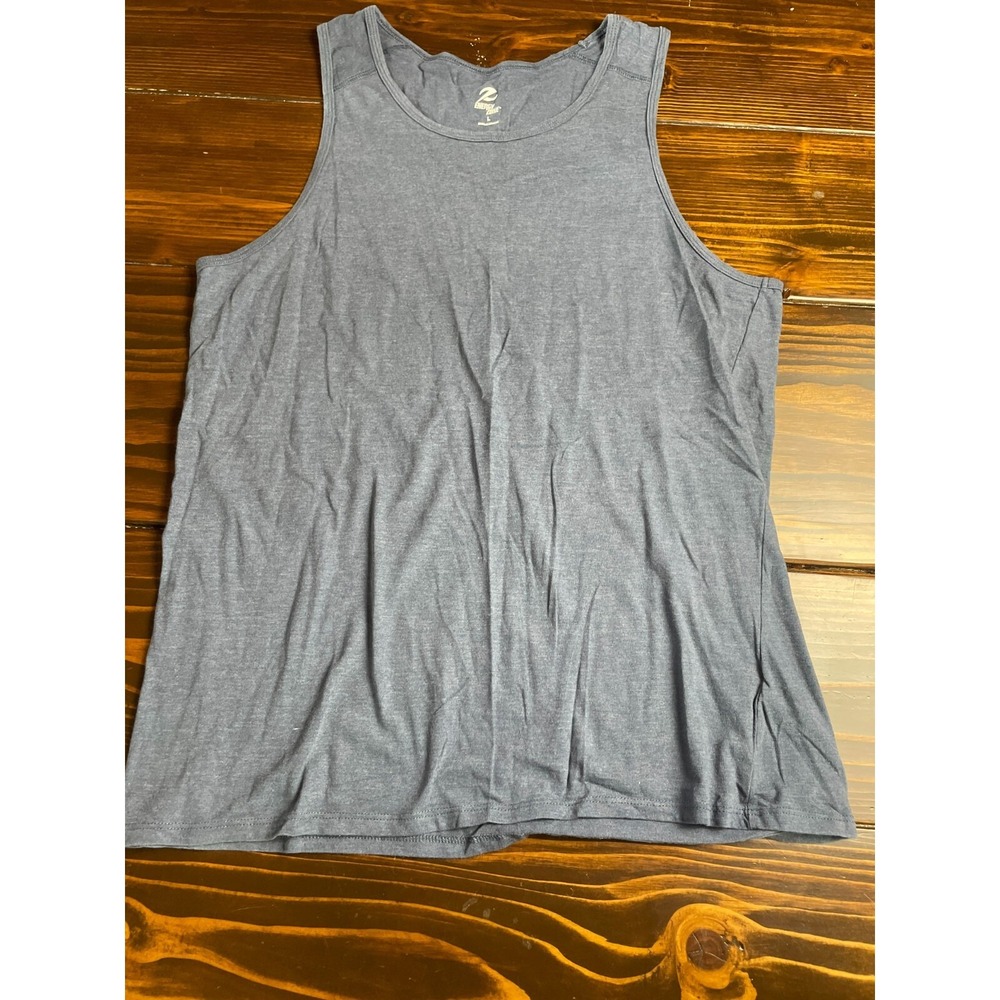 Energy Zone Tank Top Men's Size Large Blue Heather Sleeveless Shirt Round Neck